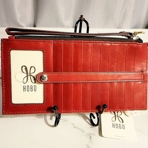 NWT HOBO 'Kimi' Cardinal Leather Wallet/Wristlet/Card Holder w/Wanderlus…